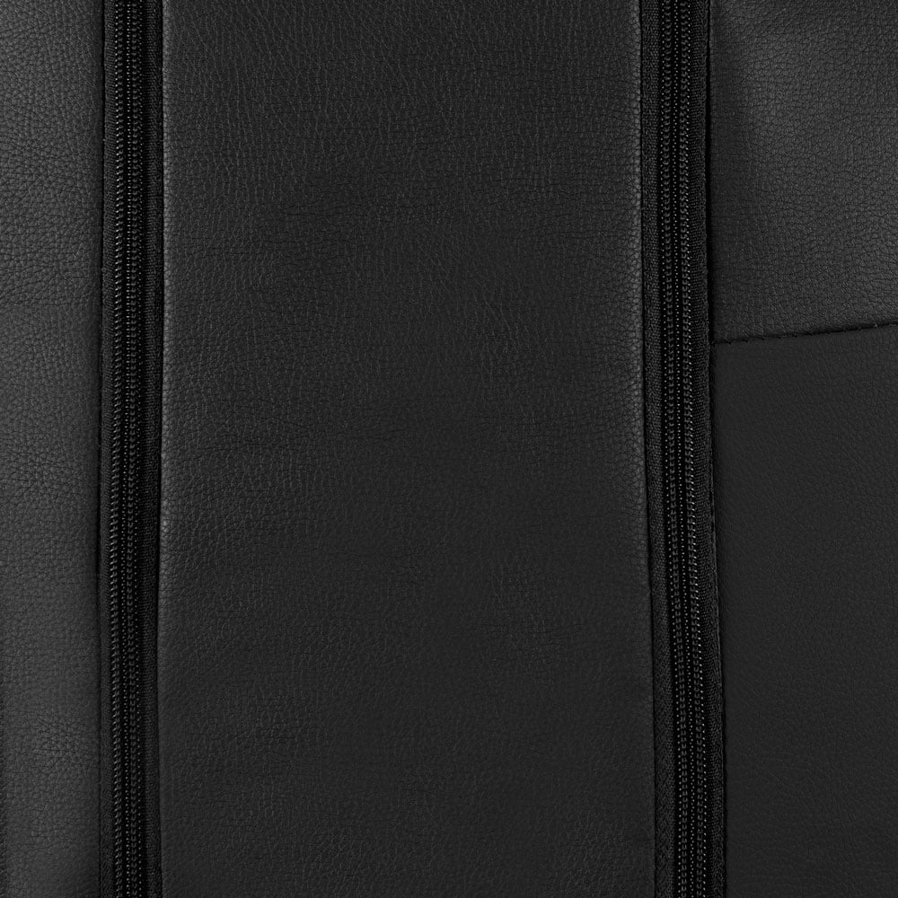 Classic Black Faux Leather Car Seat Covers Full Set I111512