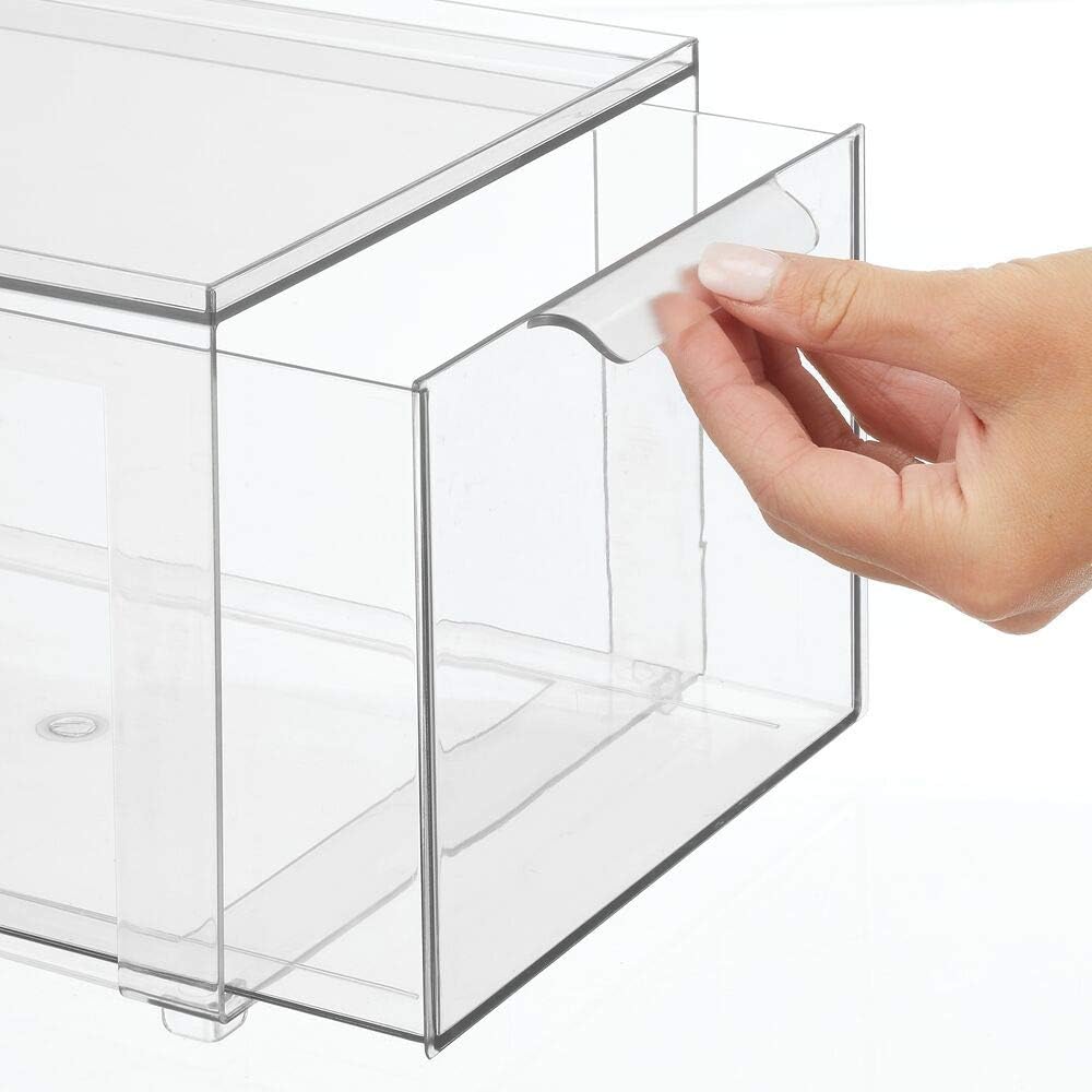 Clear 4 Pack Plastic Stackable Storage Drawer J754