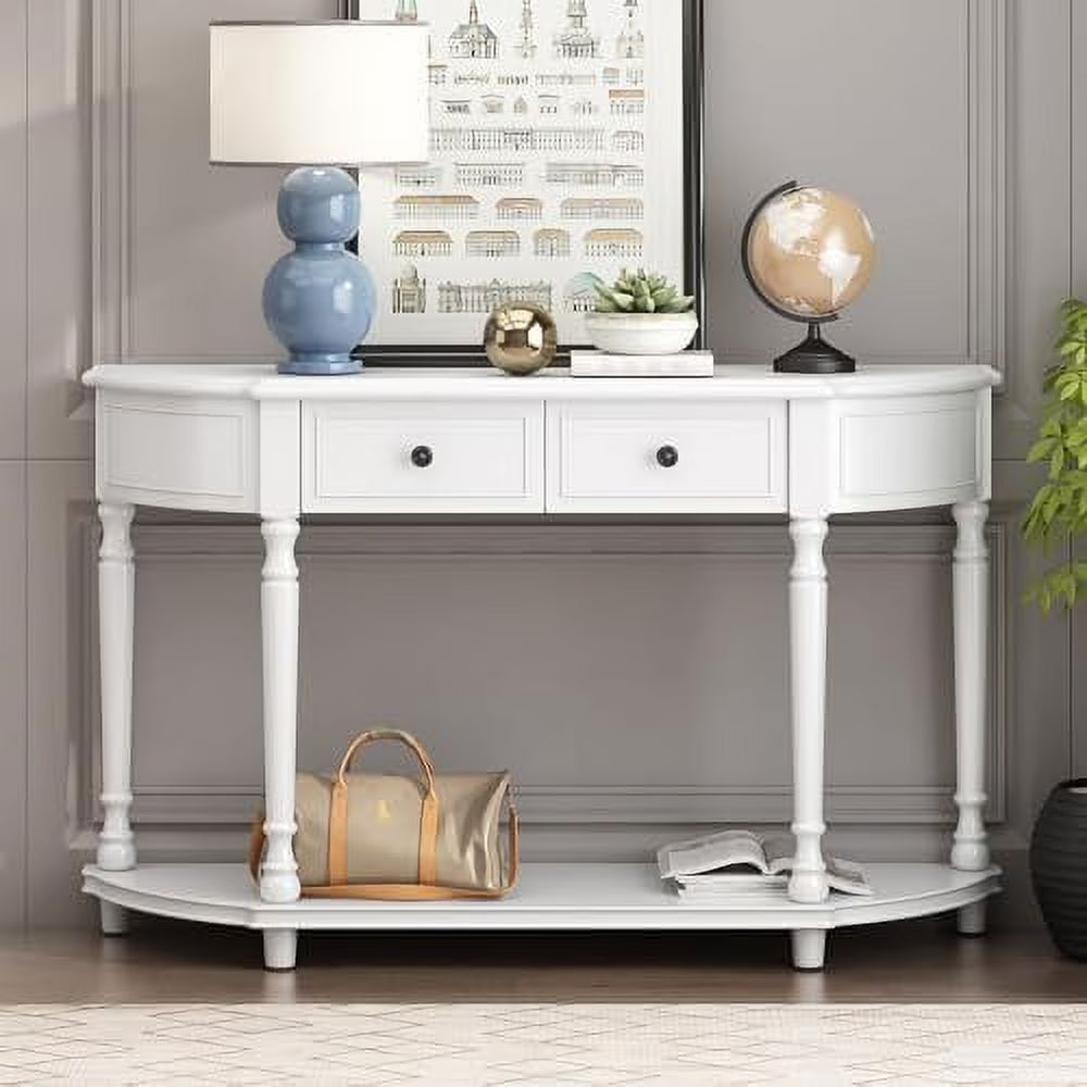 Navy Blue 3 Drawer Wood Console Table G47201