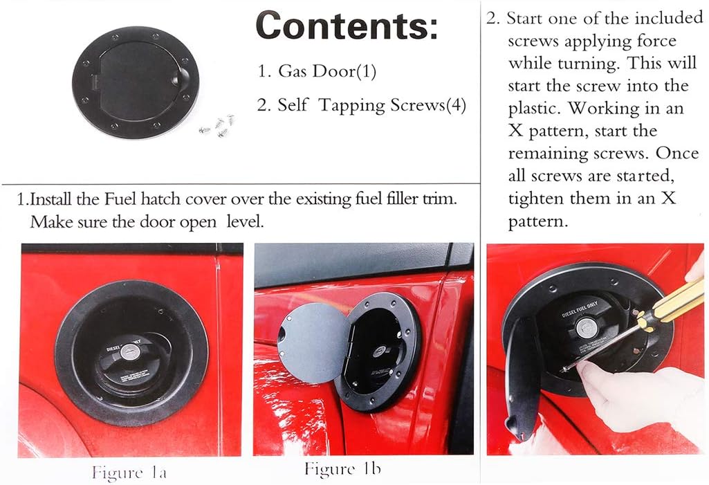 Black Locking Gas Cap Fuel Filler Door Cover Pack of 2 J1390