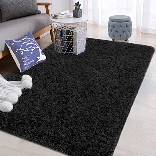 Black 4x6 Feet Shag Area Rug G131330
