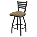 Black Swivel Bar Stool with Wrinkle Finish and Sand Seat N6519