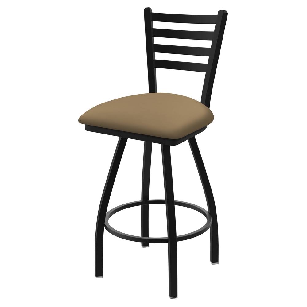 Black Swivel Bar Stool with Wrinkle Finish and Sand Seat N6519