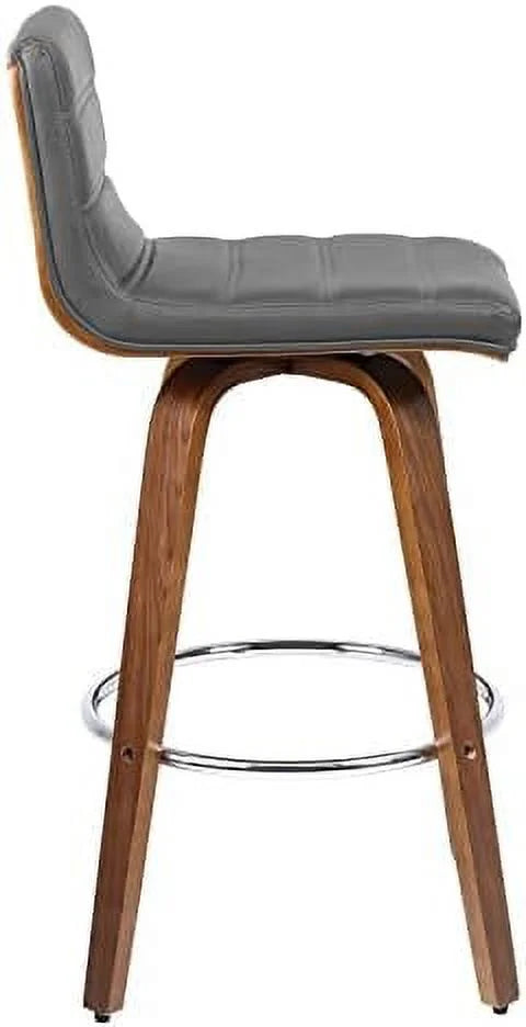 Black PU Leather Swivel Counter Height Stool with Back L9028