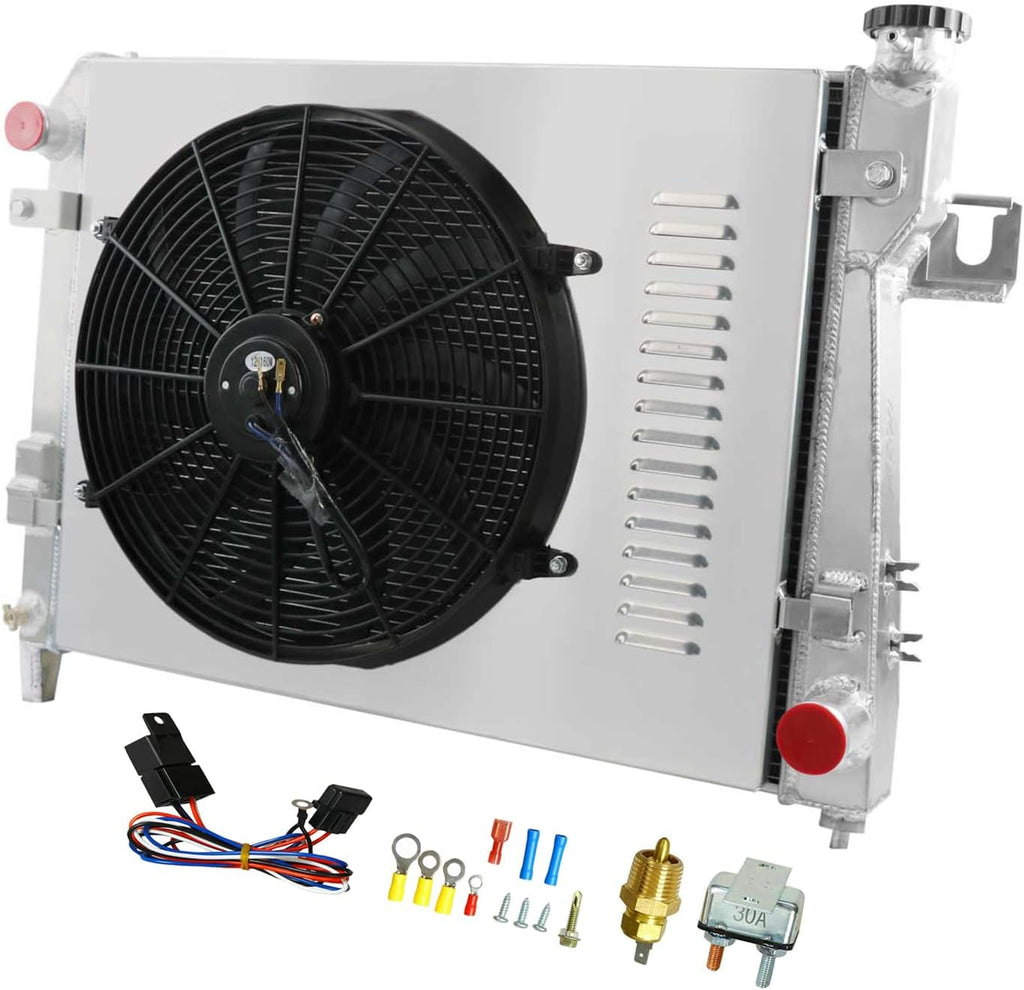 3 Row All Aluminum Radiator with Fan and Shroud S8152