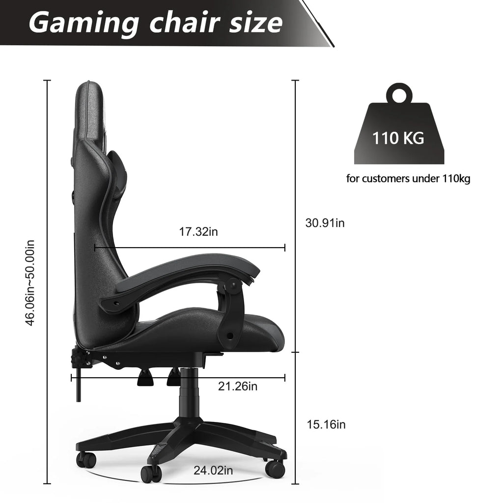 Blue Ergonomic High-Back Gaming Chair with Lumbar Support T44472