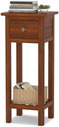 31 Inch Grey Acacia Wood End Table with Drawer R959892