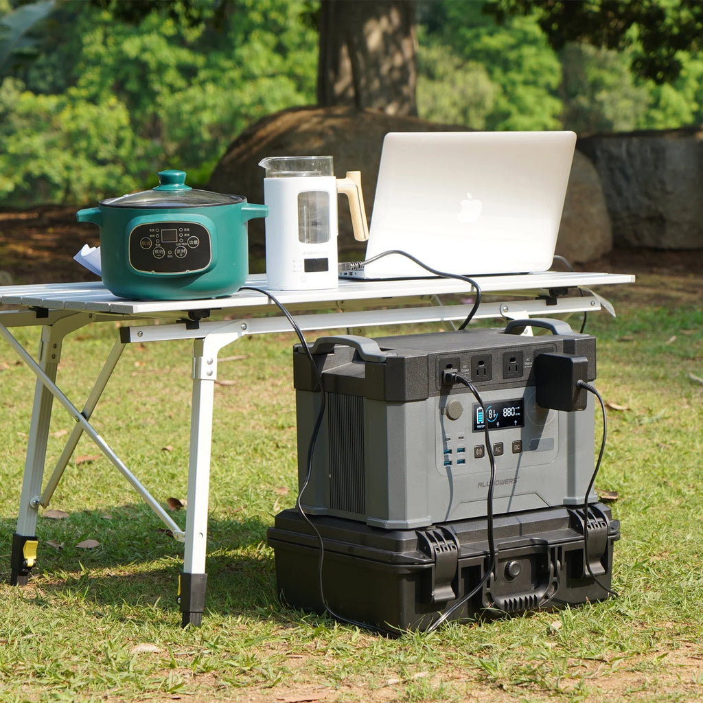 2000W 1500Wh Portable Power Station with 2 Pack 100W Foldable Solar Panel J983