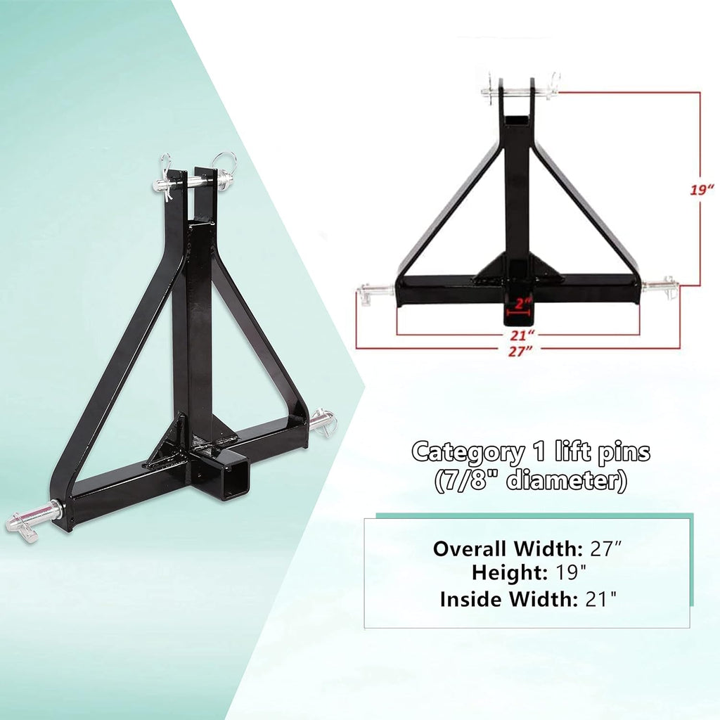 3 Point 2 Receiver Tractor Tow Hitch Drawbar Adapter C8943