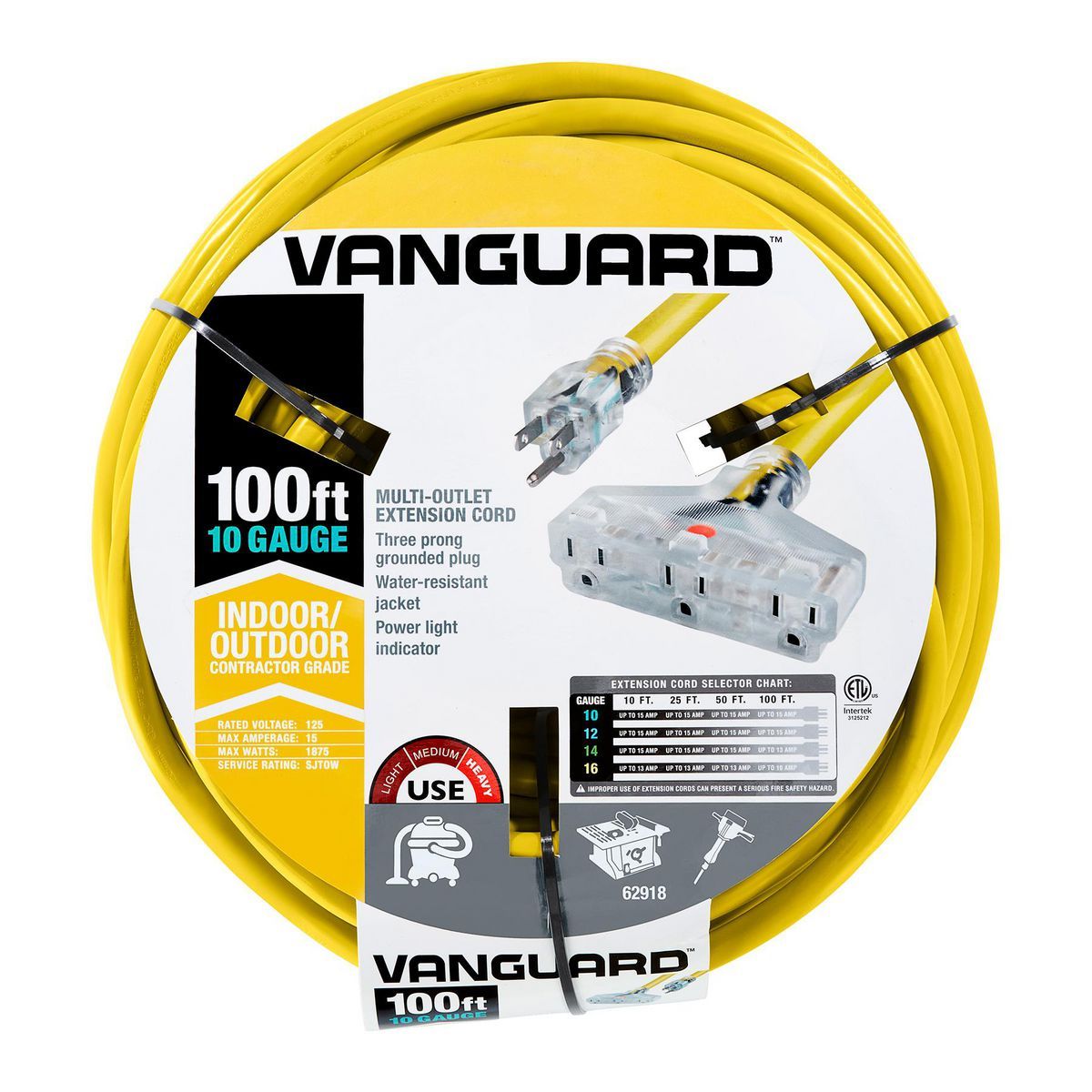 100 ft. 10/3 Gauge Triple-Tap Extension Cord P7292