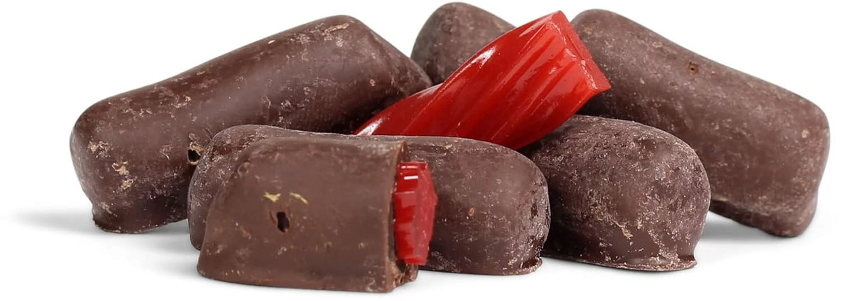 10 Lbs Vegan Dark Chocolate Strawberry Licorice Bites G3399