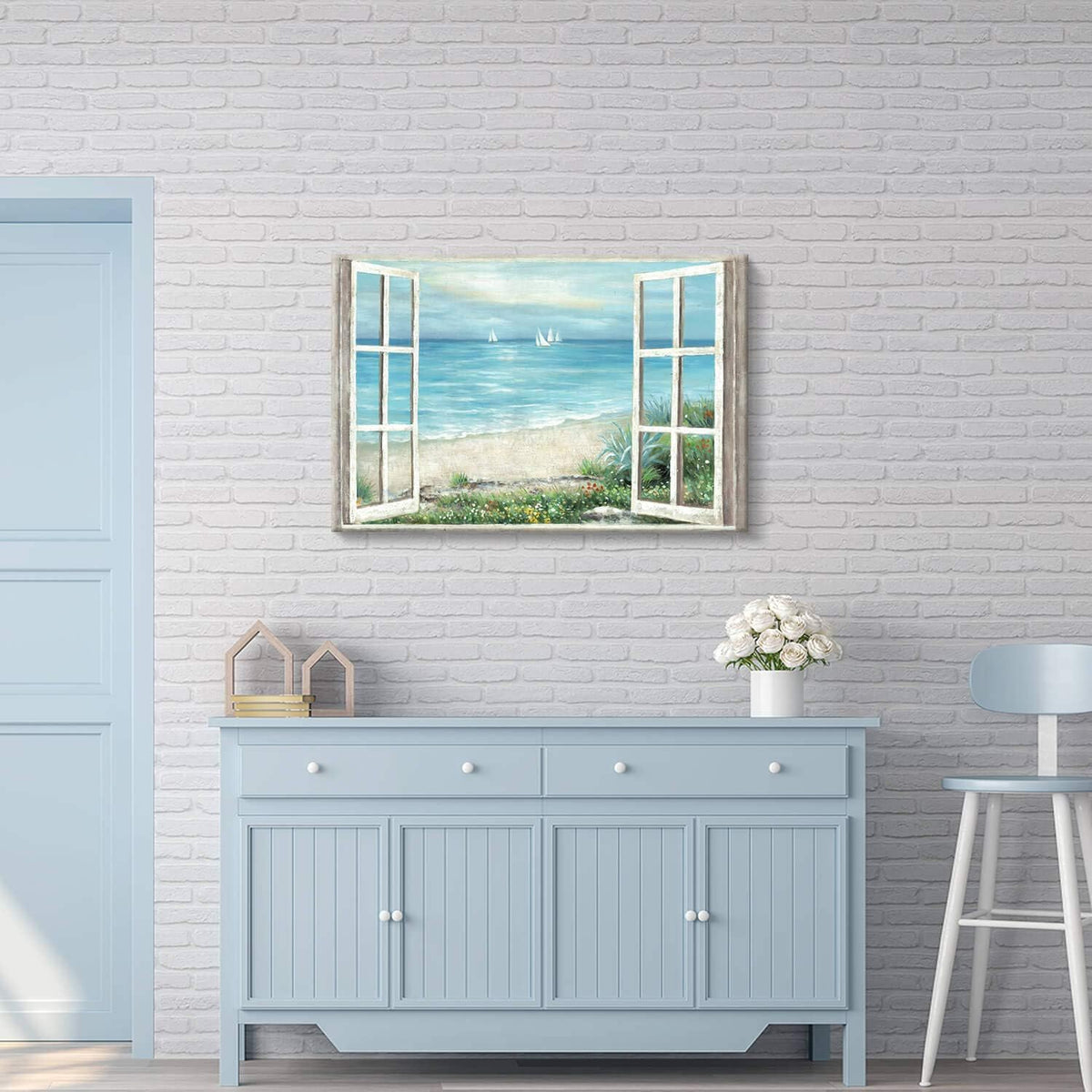 Abstract Sea View Wall Art Canvas Painting 36''W x 24''H X435