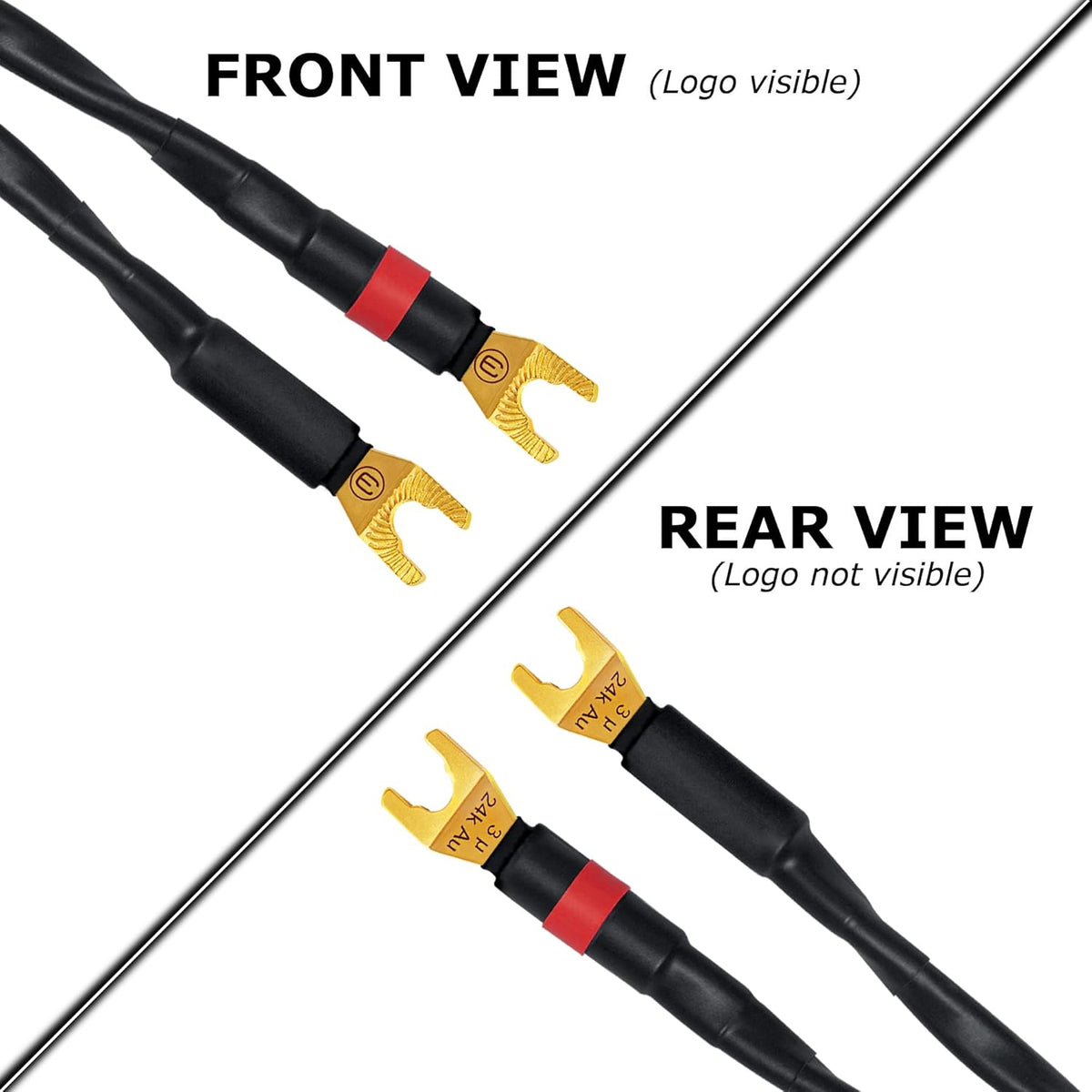 6 Foot Speaker Cable Pair with Spade Connectors Pack of 2 G38466