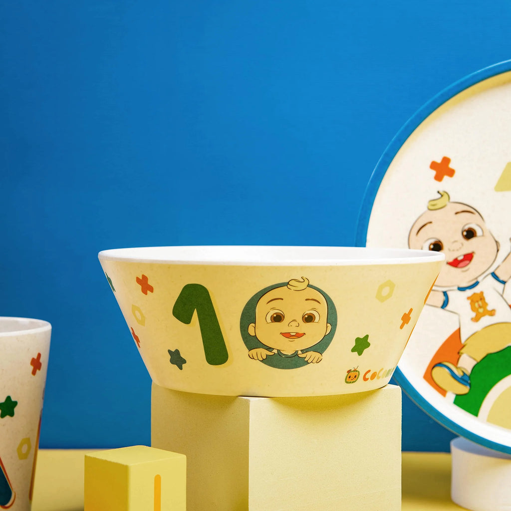 Kids Dinnerware Set 3 Pieces Melamine Bamboo Plate Bowl Tumbler Z497
