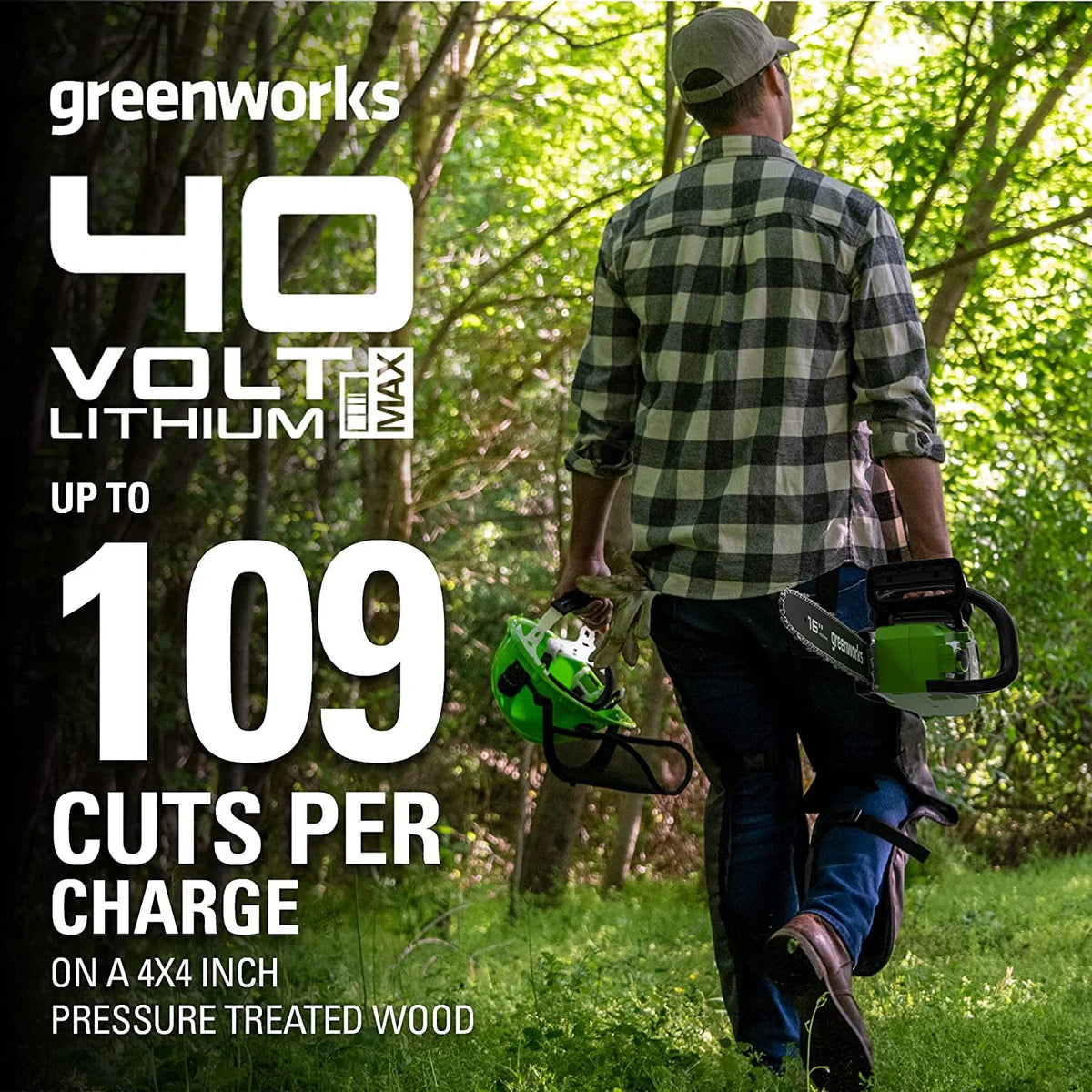 40V 16-inch Brushless Chainsaw with 4 Ah Battery and Charger P571005