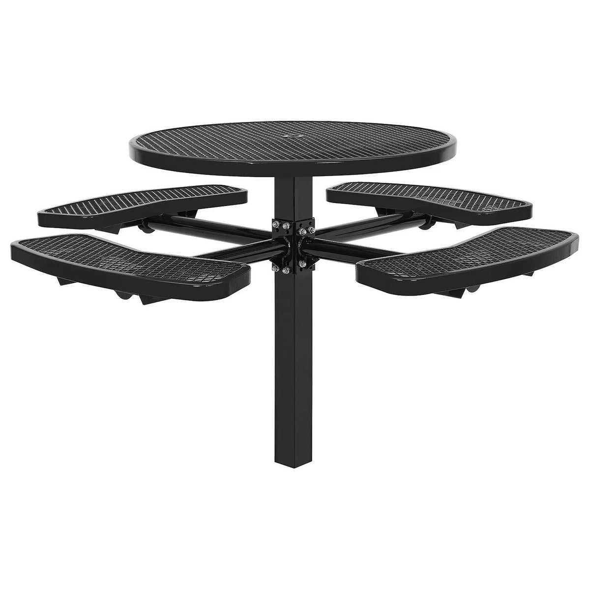 46" Round Black Picnic Table Y48892