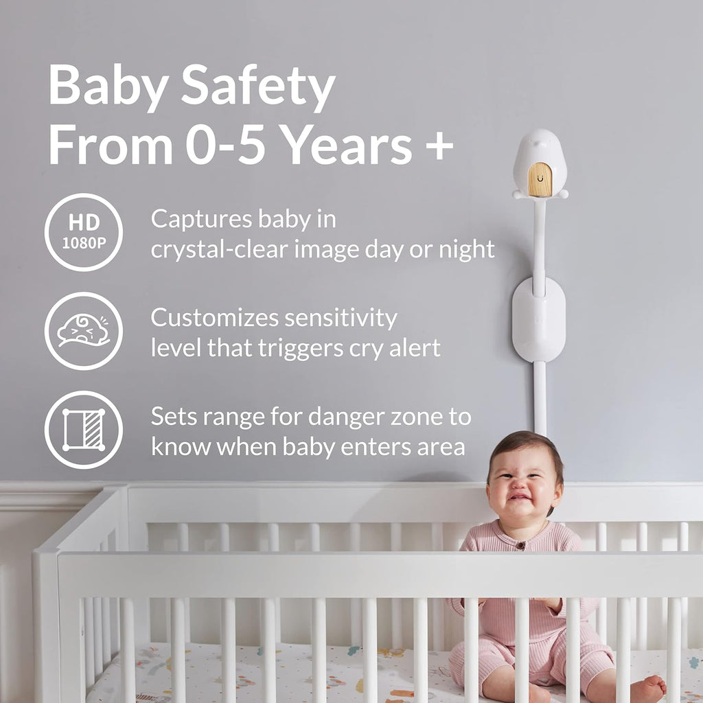 Smart Baby Monitor with Wall Mount, 1080p HD Night Vision Camera, 2-Way Audio O478