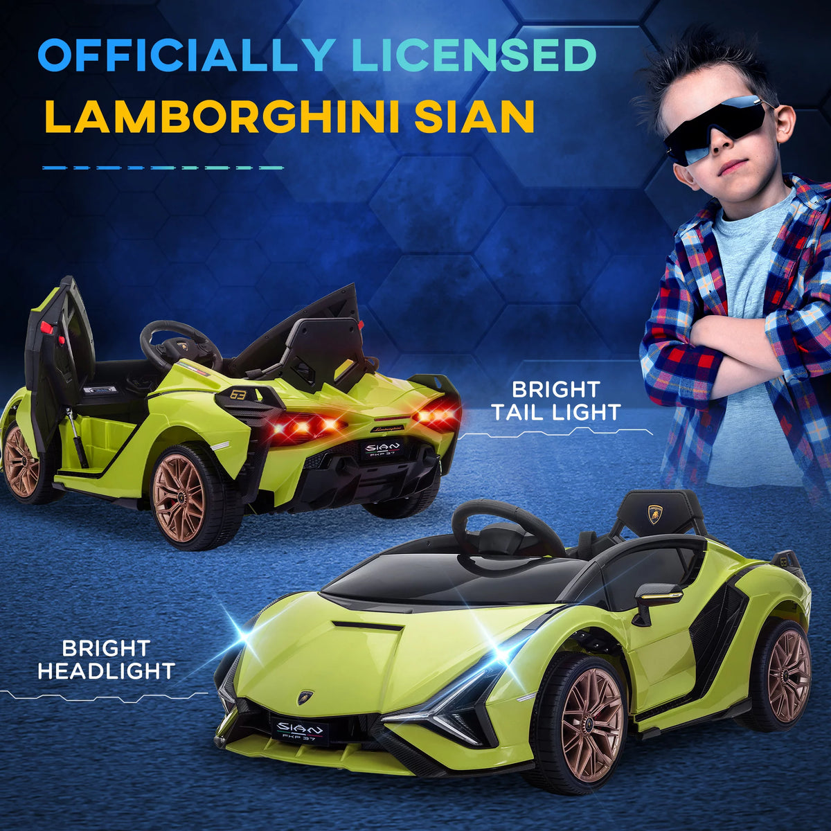 Green 12 V Electric Ride-On Car with Parent Remote Control T87856
