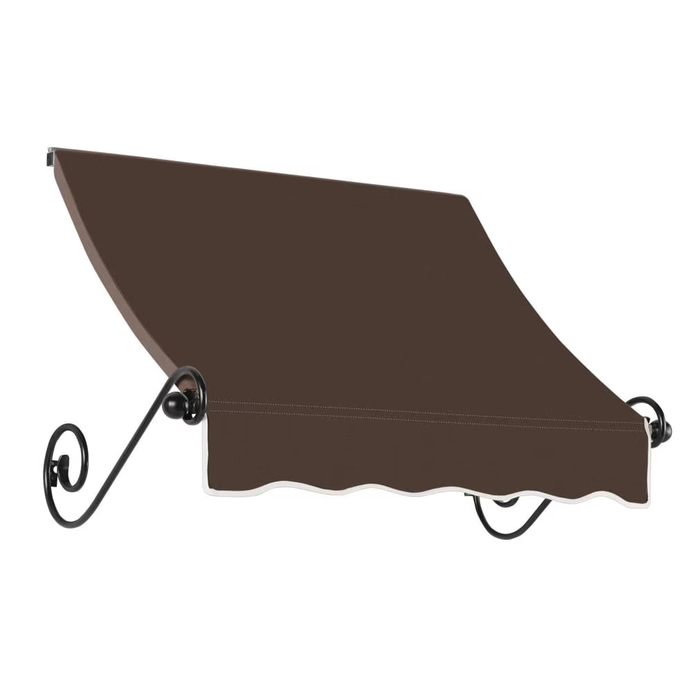 3.375 ft Fixed Awning Acrylic Fabric, Brown A297