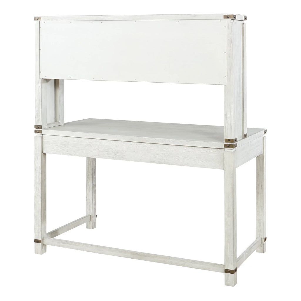 Champagne Oak Engineered Wood Desk with Hutch S94692