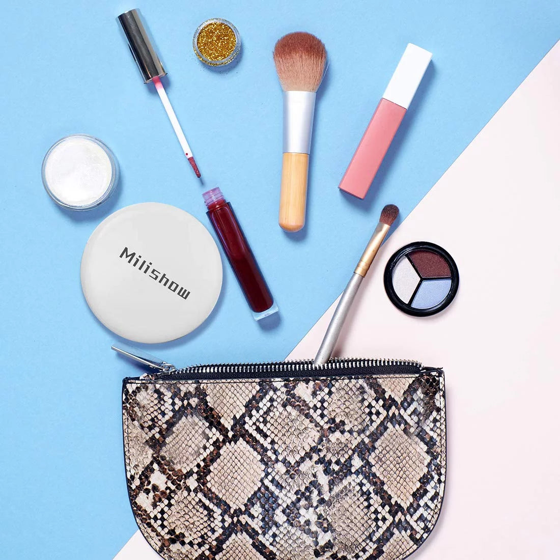 Compact LED Magnifying Rechargeable 2-Sided Makeup Mirror N732708