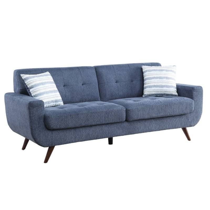 Contemporary Textured Sofa in Blue I38413