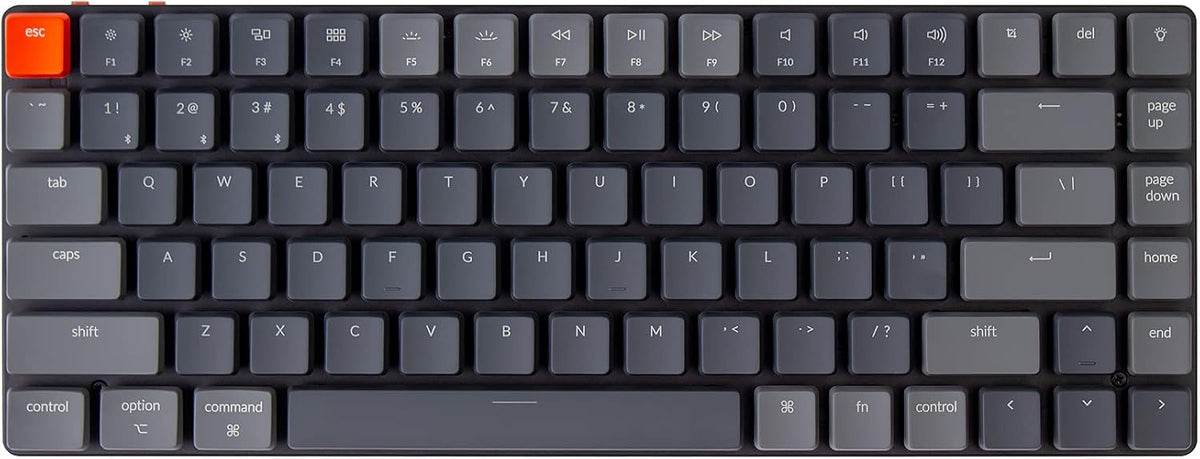Ultra-Slim 75% Layout RGB Backlit Wireless Bluetooth Wired USB Mechanical Keyboard, Hot Swappable Low-Profile Optical Red Switch 84 Keys Y18764
