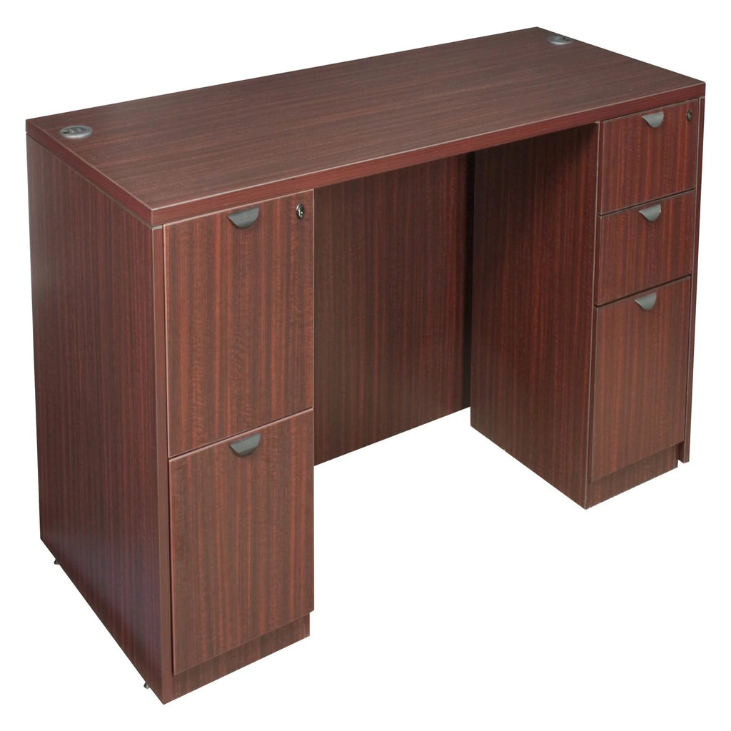 66 x 30 in. Cherry Office Desk with Double Full Pedestal C725