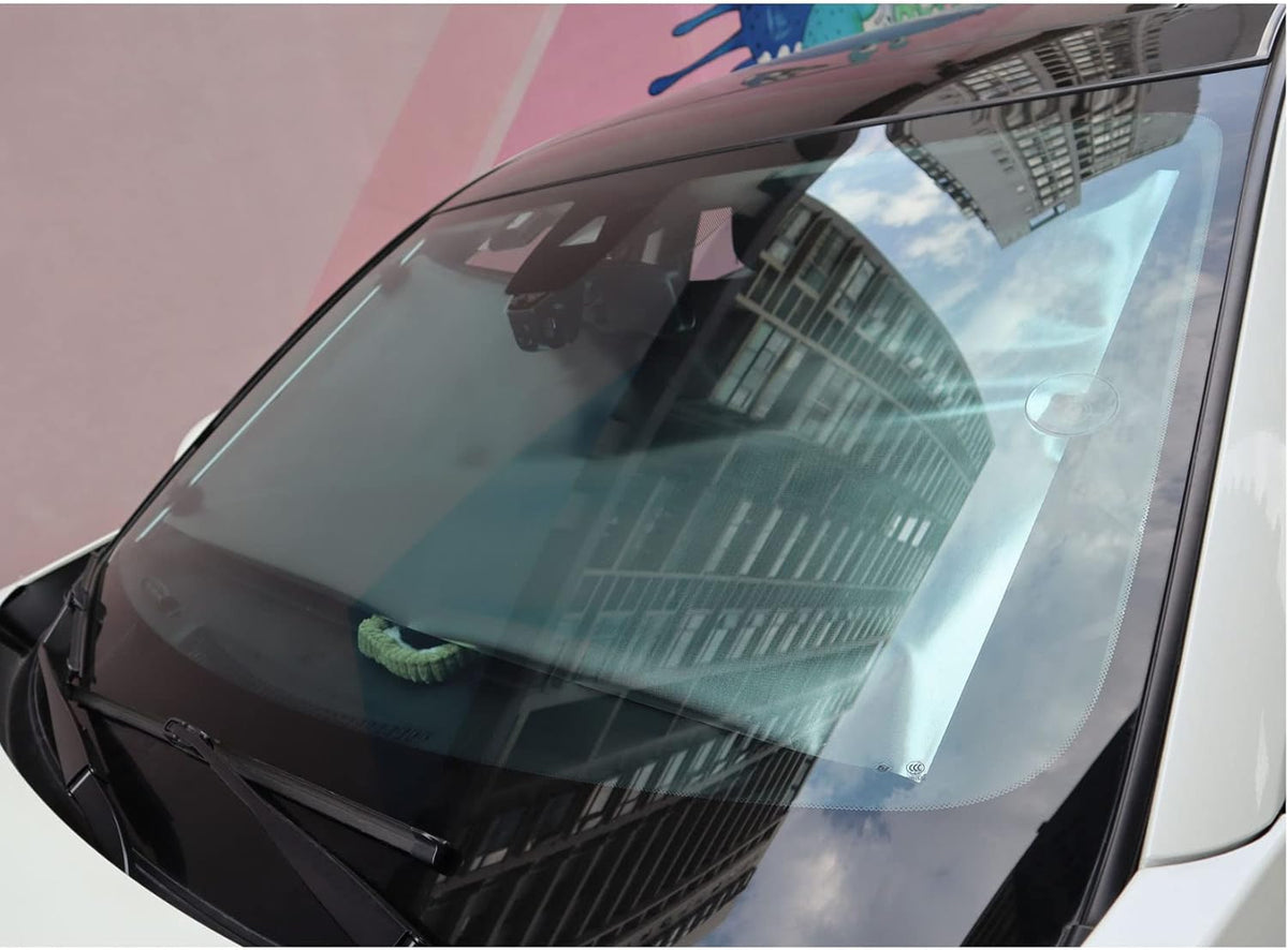 Car Windshield Sun Shade with Suction Cup One Key Automatic Contraction, Blackout Material, Medium M36952