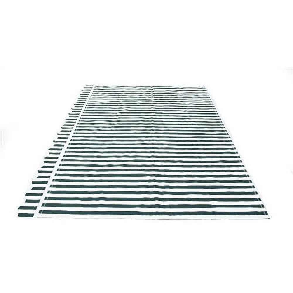 Green and White Striped Retractable Awning Fabric Replacement O257