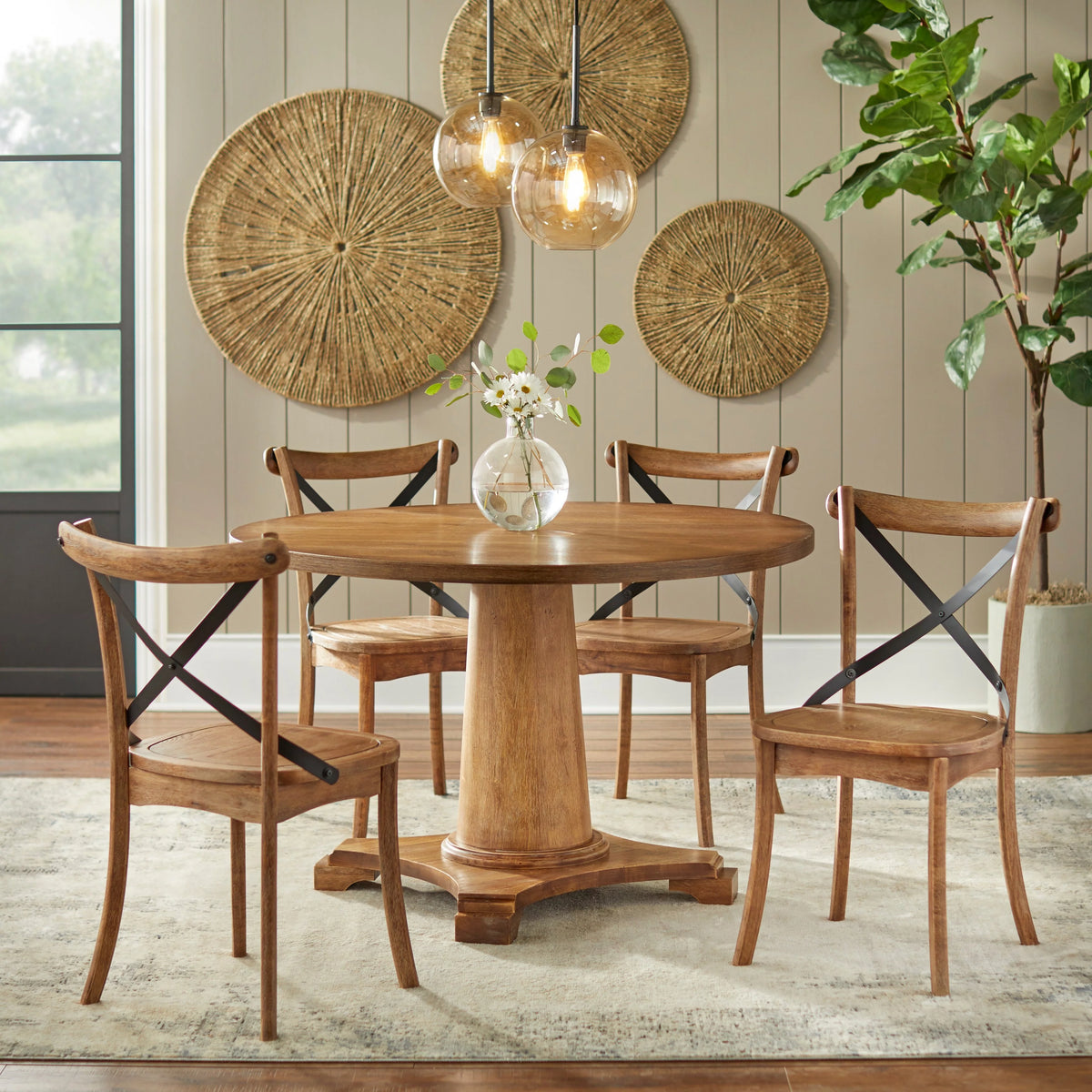 White Pedestal Table Y16717