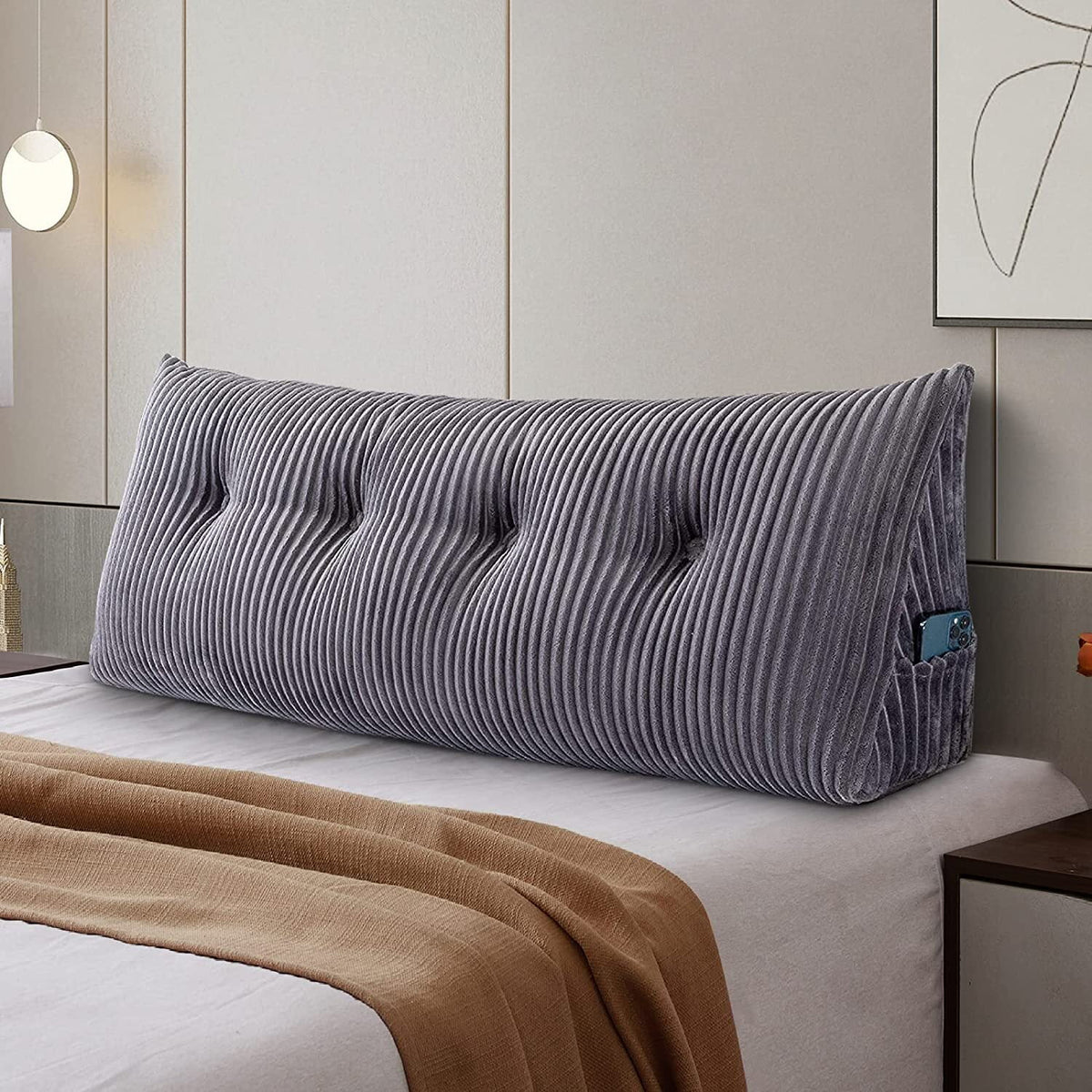 Large Headboard Wedge Pillow King 76x8x20 Inches D681324