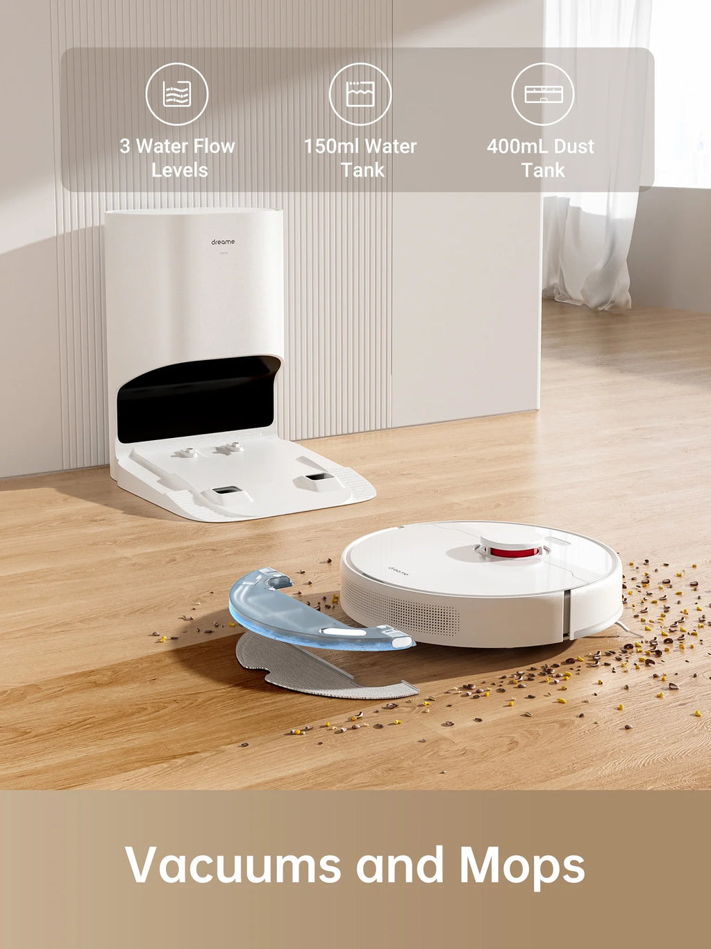 Robot Vacuum and Mop with Self-Emptying Base B9106