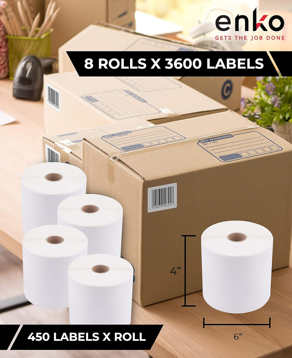 4 x 6 Direct Thermal Address & Shipping Labels V51912