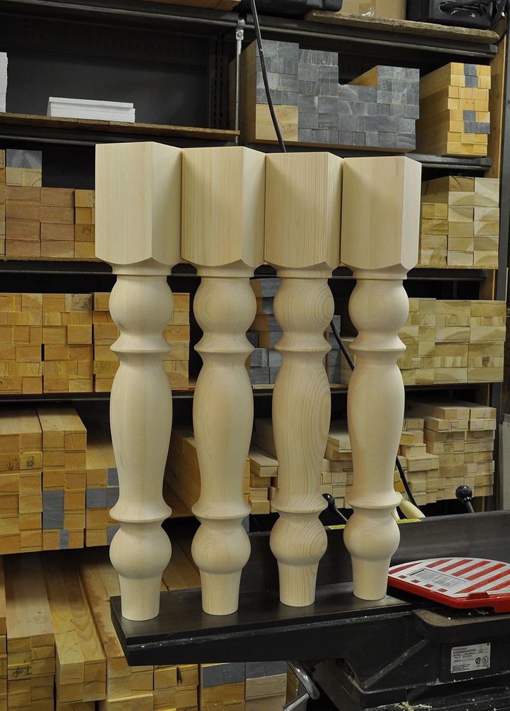 Set of 4 Turned Wood Table Legs X73505