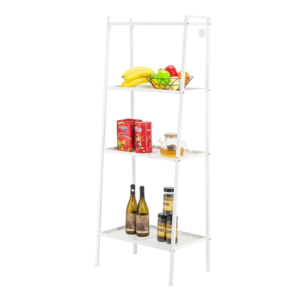 White 4-Tier Leaning Ladder Bookcase K351