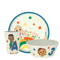Kids Dinnerware Set 3 Pieces Melamine Bamboo Plate Bowl Tumbler Z497