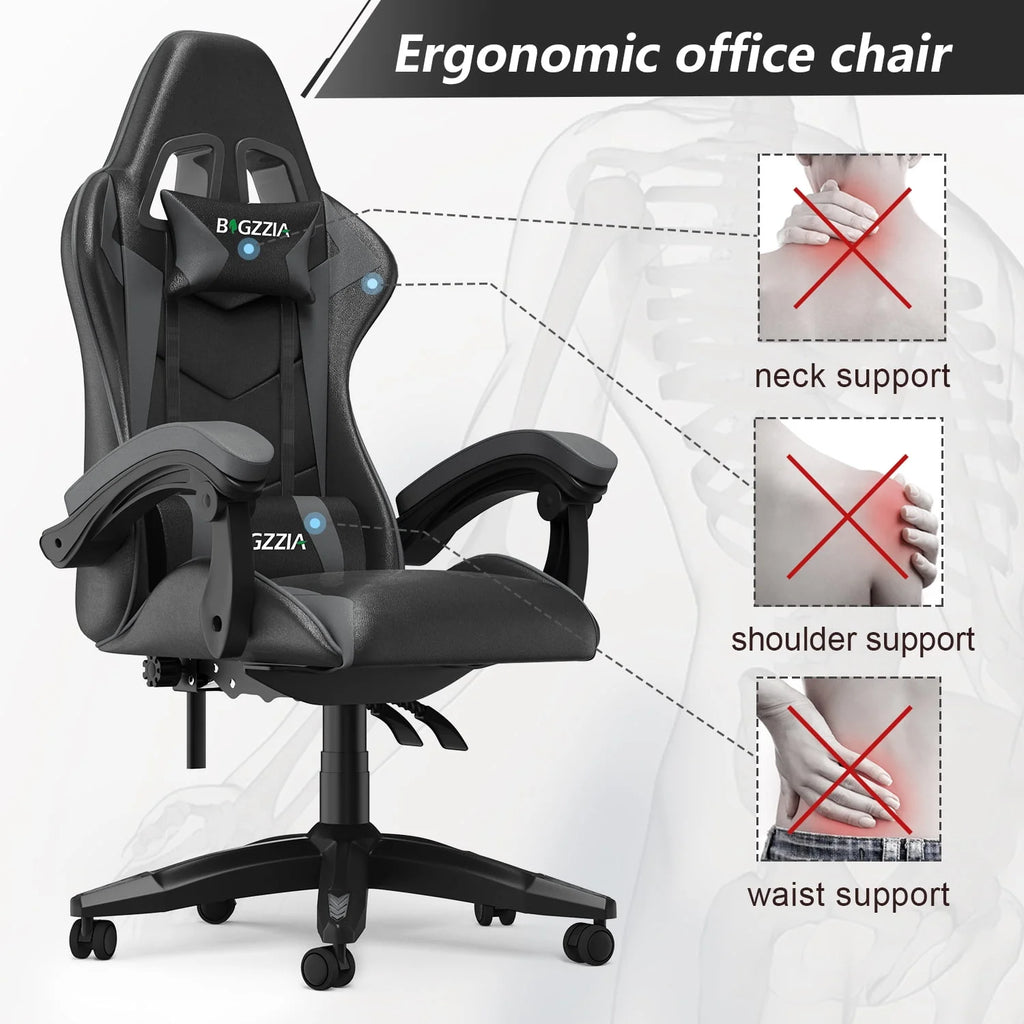 Blue Ergonomic High-Back Gaming Chair with Lumbar Support T44472