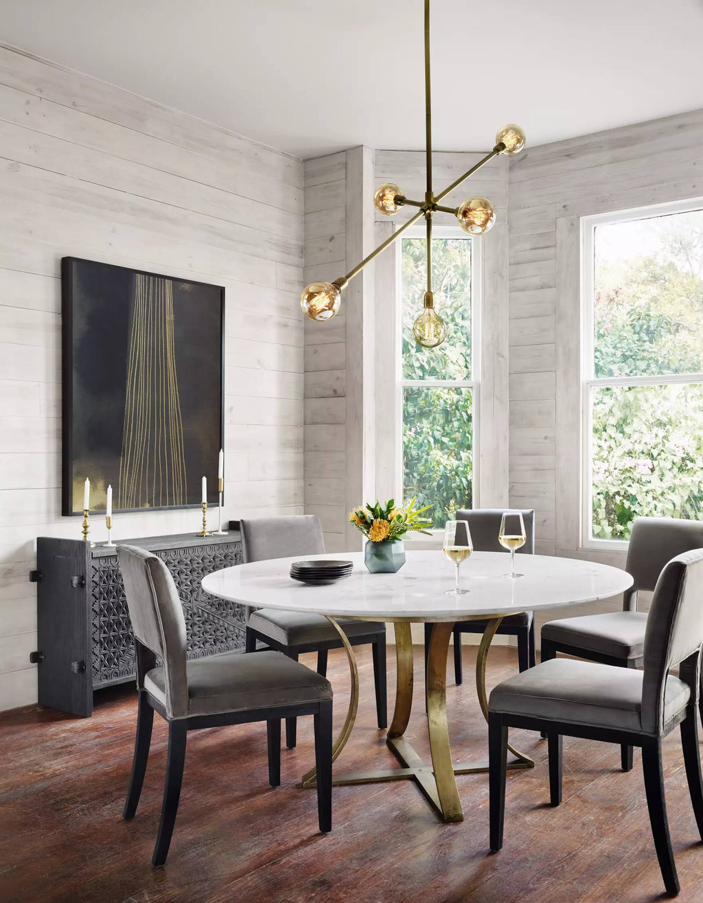 Washed Velvet Grey Dining Chair D9482