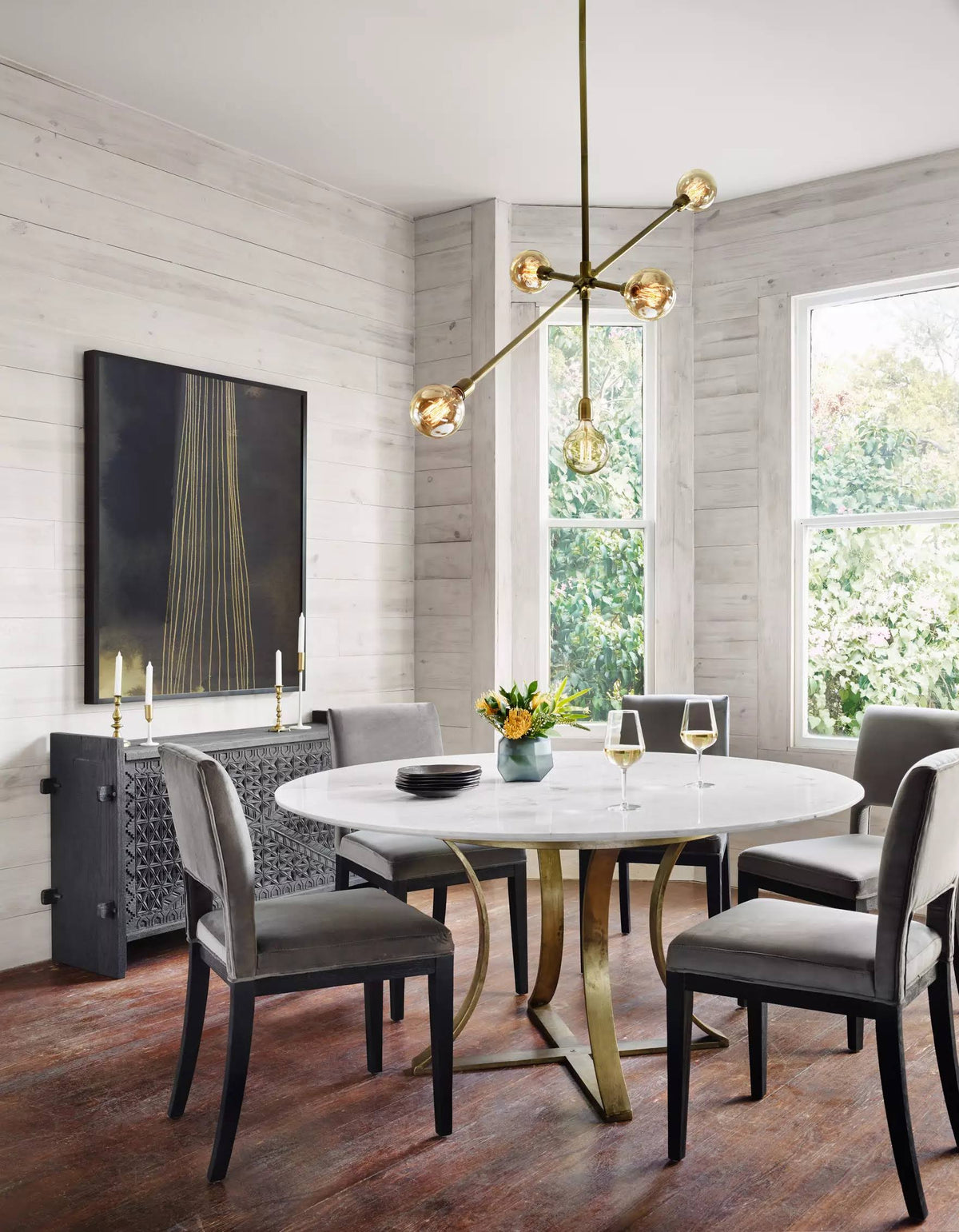 Washed Velvet Grey Dining Chair D9482
