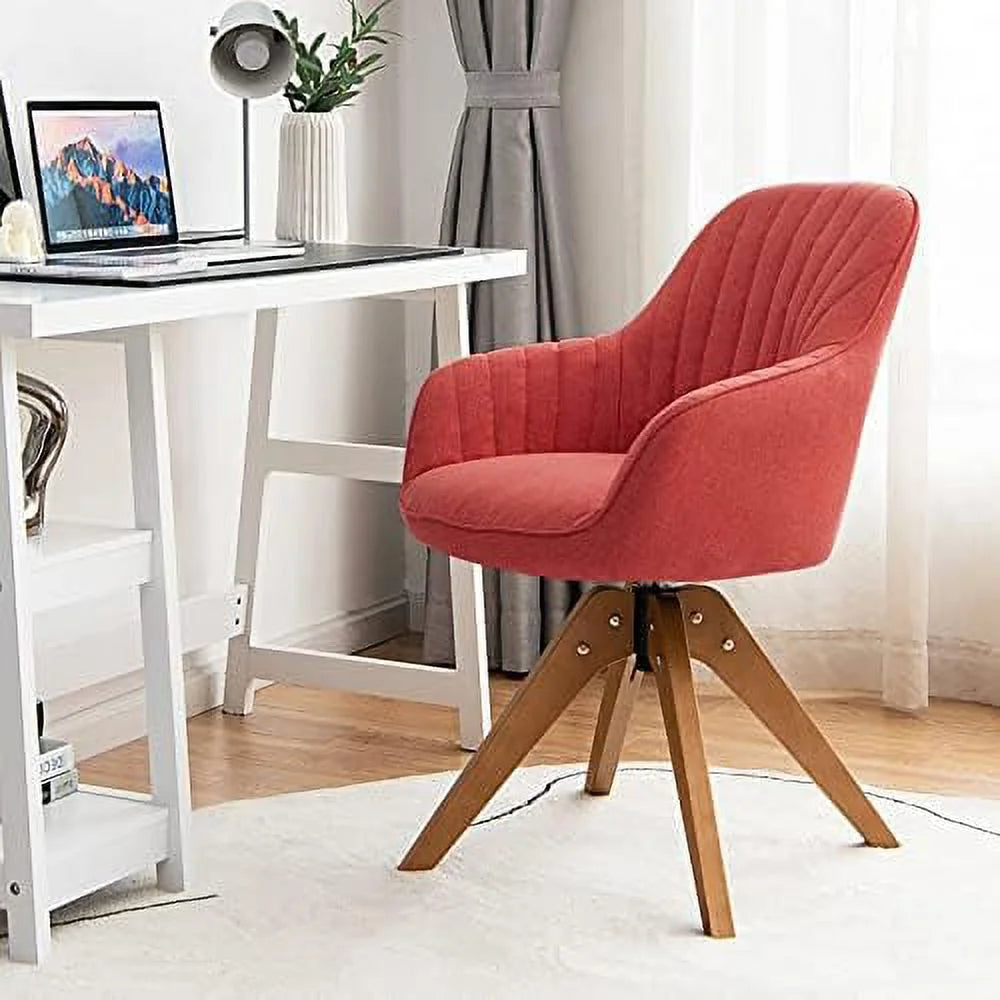 Mid Century Linen Fabric Swivel Desk Chair K16557