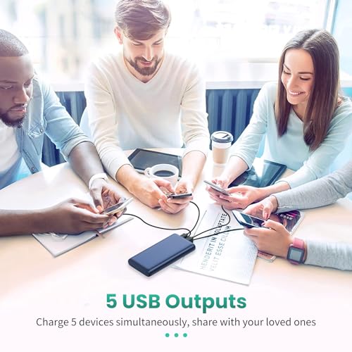 38800mAh LCD Display Power Bank with 5 USB Outputs and USB-C X438