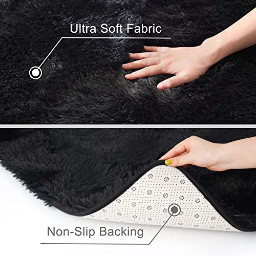 Black 4x6 Feet Shag Area Rug G131330