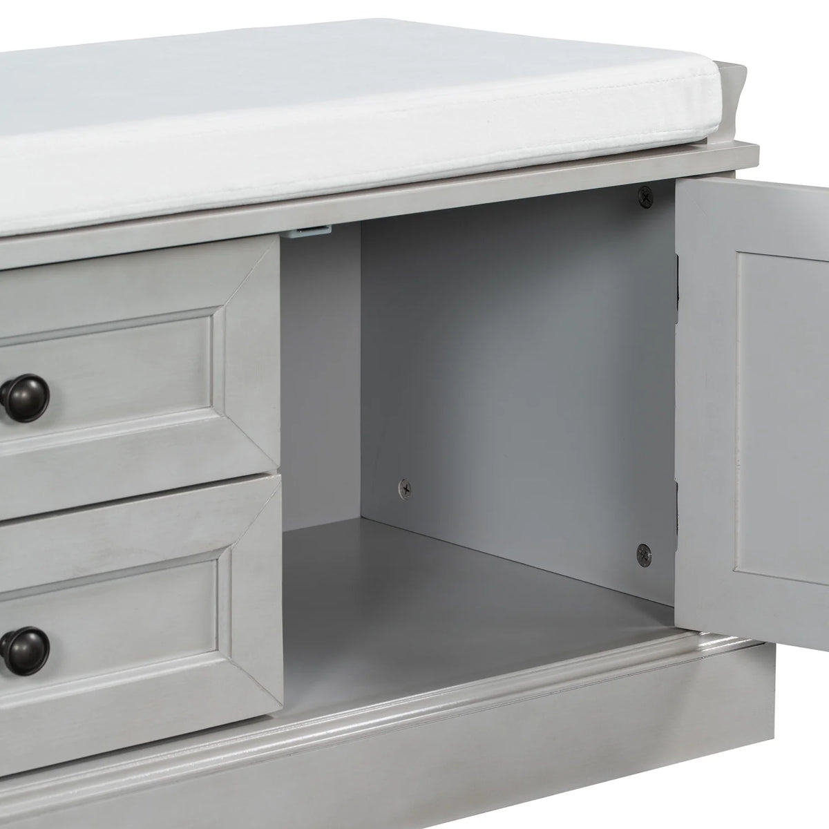 Wooden Storage Bench with 2 Drawers and 2 Cabinets C28962