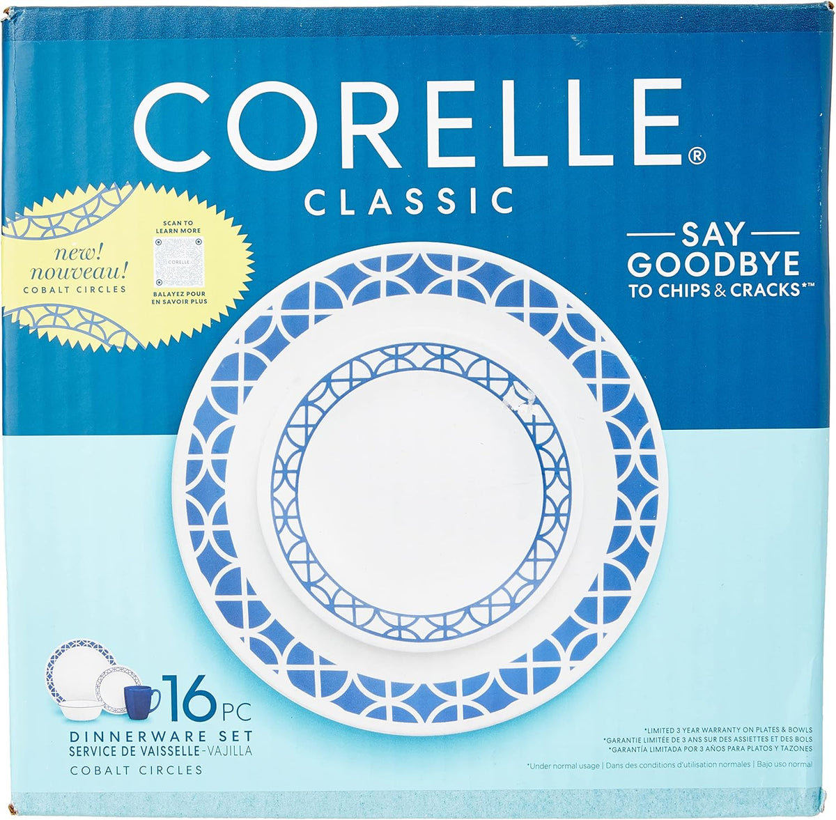 16-Piece Blue Dinnerware Set Service for 4 W102