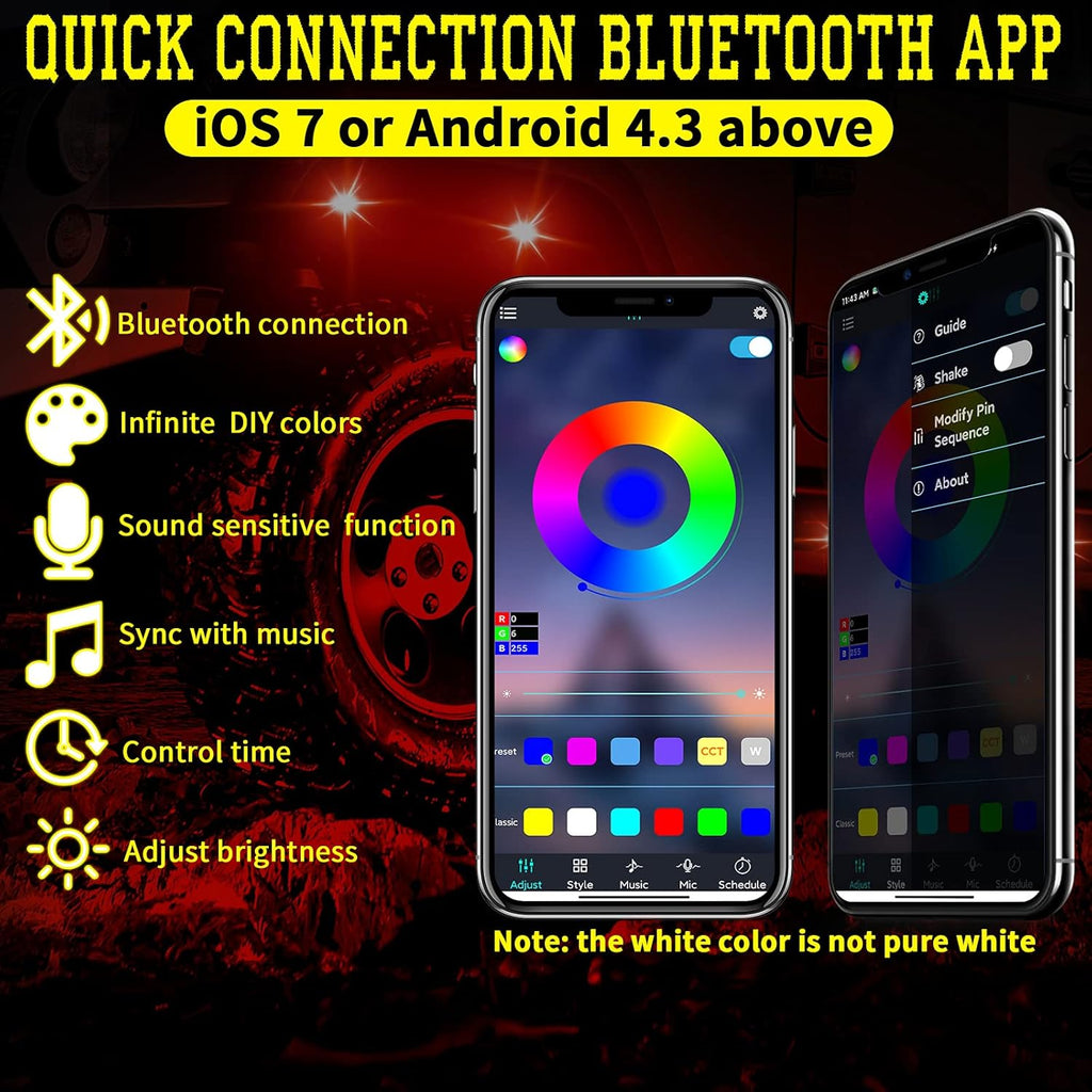 RGB LED Rock Lights with APP Bluetooth Controller R214