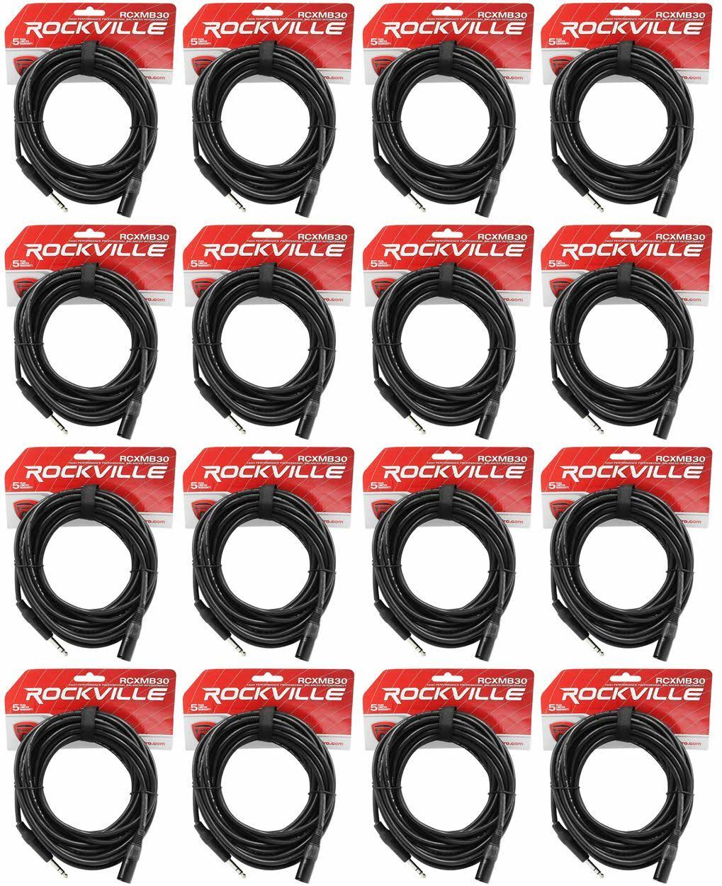Black 30' XLR to 1/4" TRS Balanced Cables X984