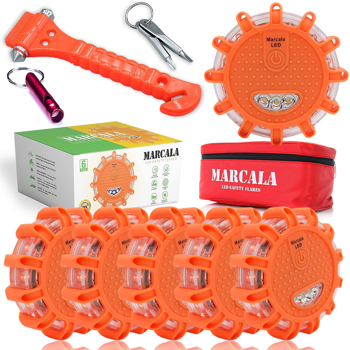 Orange LED Road Flare 6-Pack Y5677