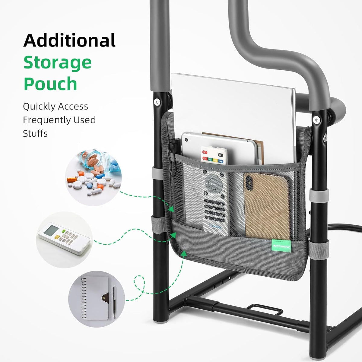 Adjustable Bed Rail with Storage Pocket M2387