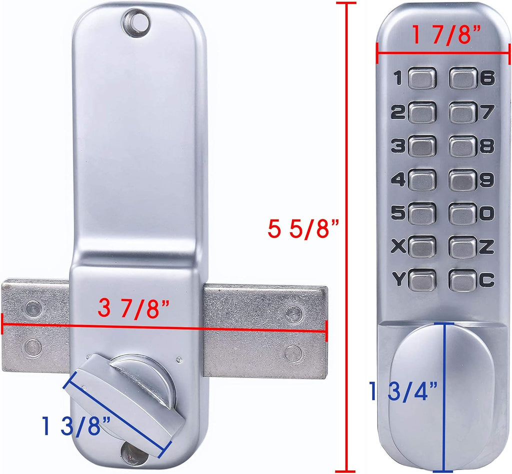 Combination Door Lock Satin Chrome Pack of 2 R554